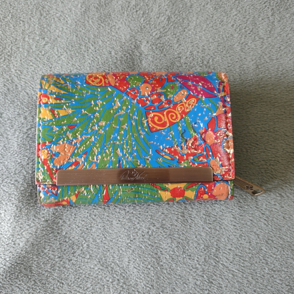 Patricia Nash tri fold leather wallet
